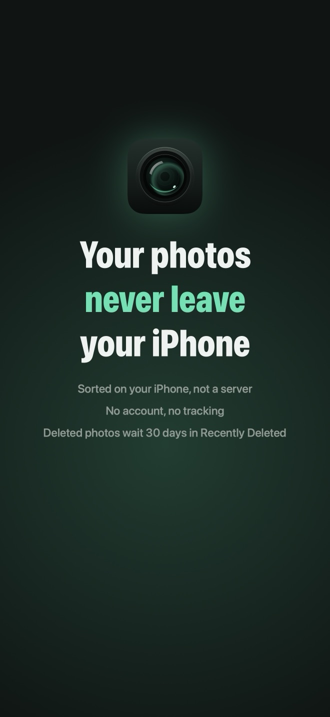 Your photos never leave your iPhone